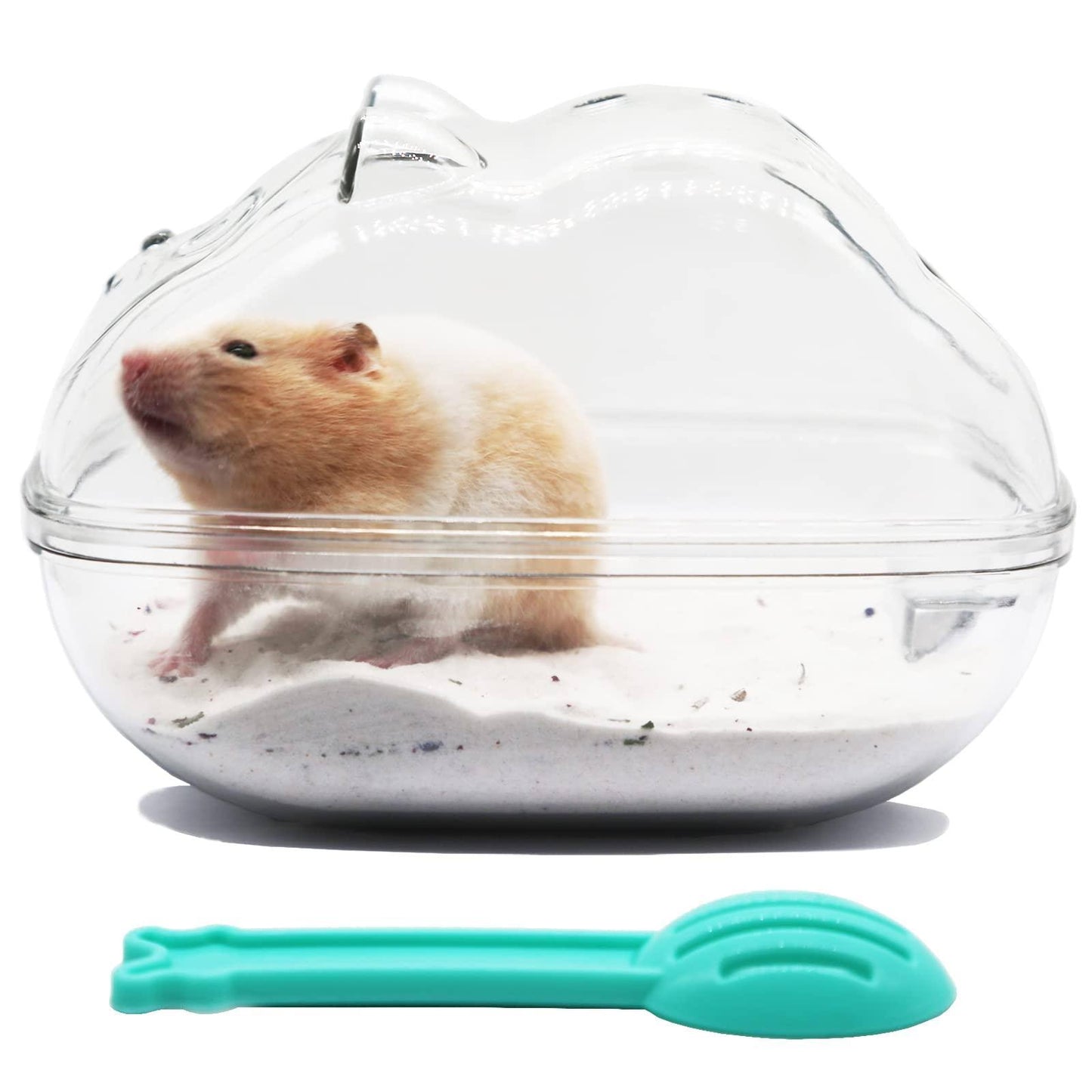 Wenriko Hamster Sand Bath Container Hamster Sand Bath Box Hamster Sand Bathtub with Cleaning Scoop