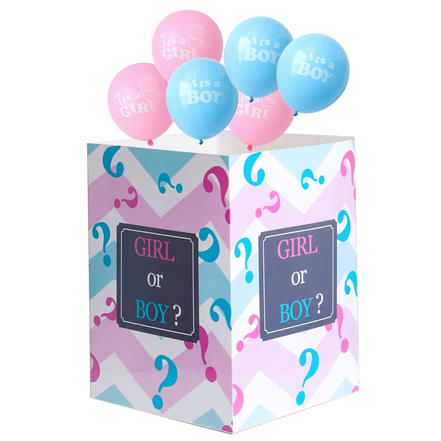 MEYSIMOON gender reveal balloon box with 6pcs latex balloons funny idea for boy girl gender reveal party decorations supplies