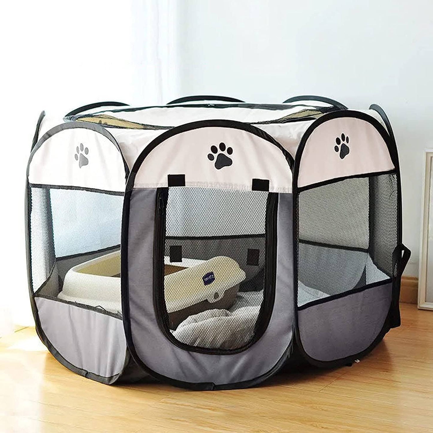 SENCONE Portable Pet Playpen Dog Playpen Foldable Pet Exercise Pen Tents Dog House Playground for Puppy Dog/Cat Indoor Outdoor Travel Camping Use