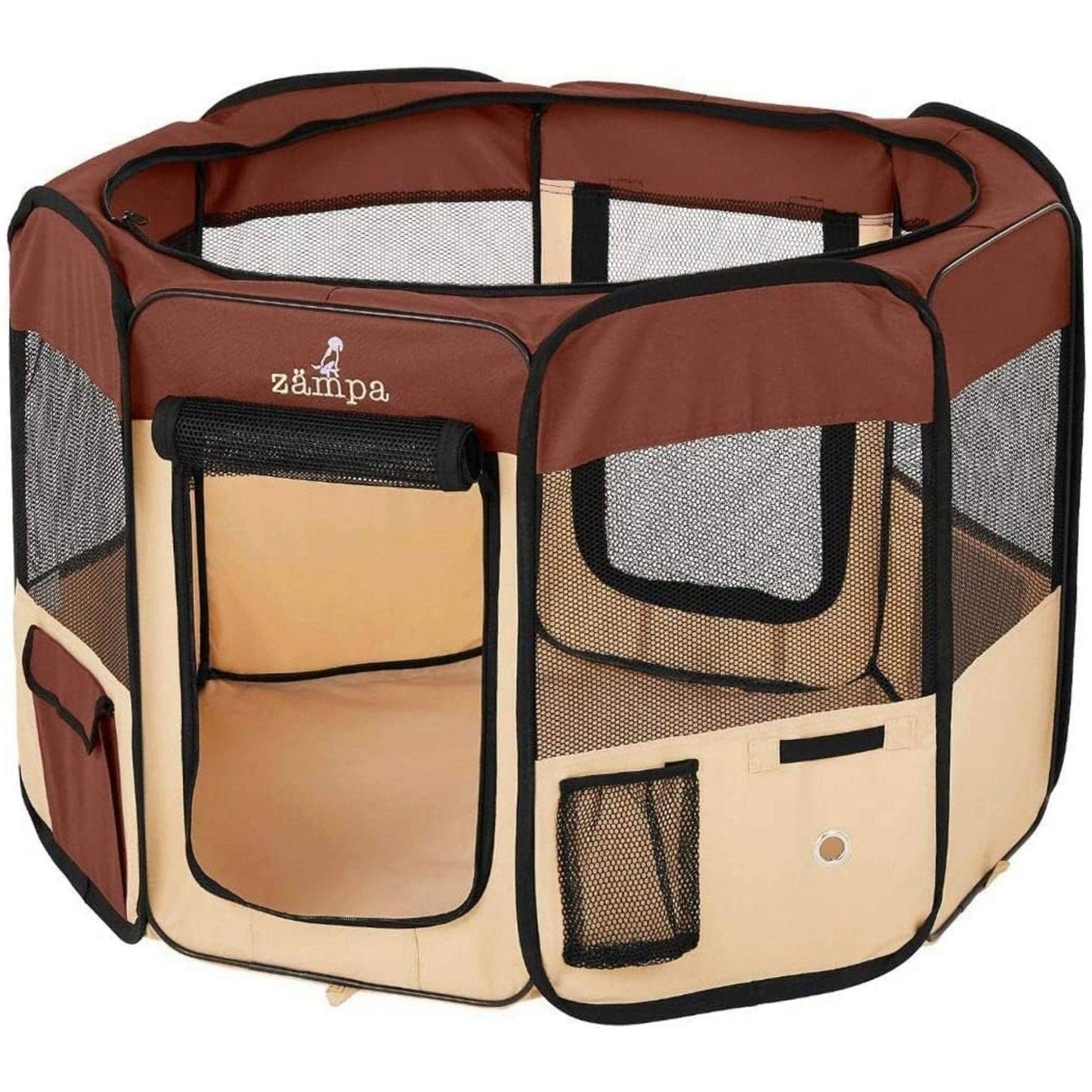 Zampa Portable Foldable Pet Playpen Exercise Pen Kennel Carrying Case